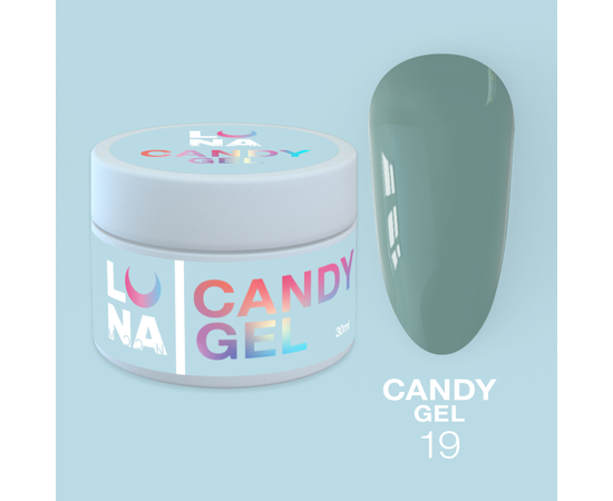 LUNA Candy Builder Gel #19 Light grey, 15 ml, гель моделюючий, світло-сірий #1