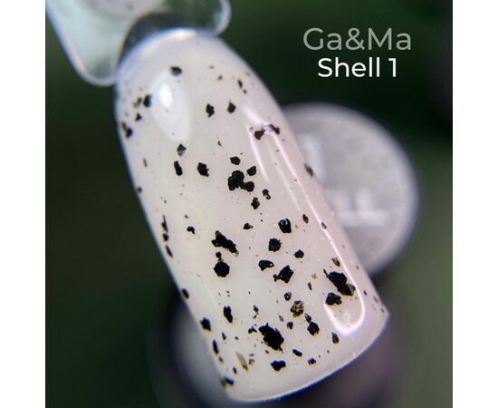 GaMa Shell Top #001, 15 ml, топ з чорними пластівцями #3