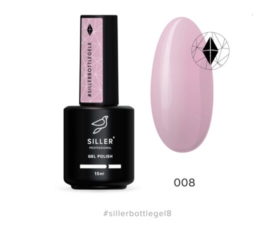 Siller Bottle gel Твердий гель, рожевий, №8, 15 ml #1
