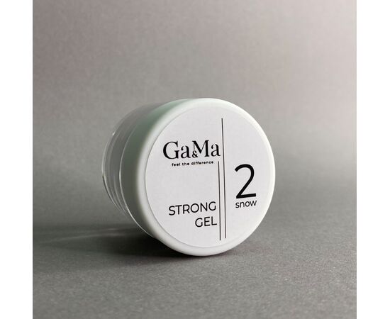 GaMa Strong gel Snow #002, гель без опилу, сніжний, 30 ml #4