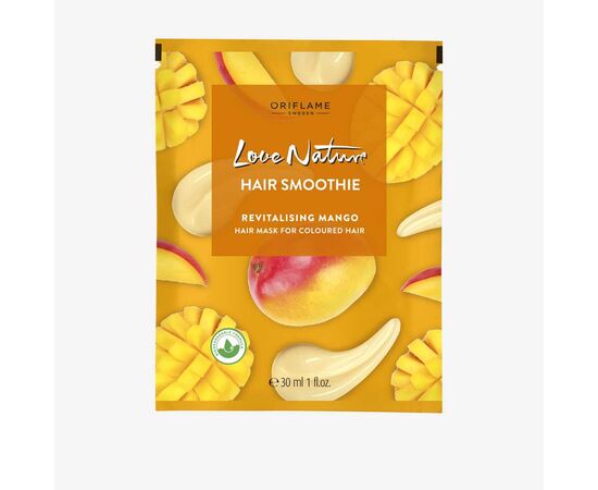 Love Nature Відновлювальна маска-смузі для фарбованого волосся з манго, 30 ml #1