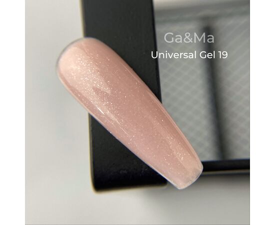 Ga&Ma Universal gel 19, гель без опилу, рідкий, з шимером, 15 ml #2