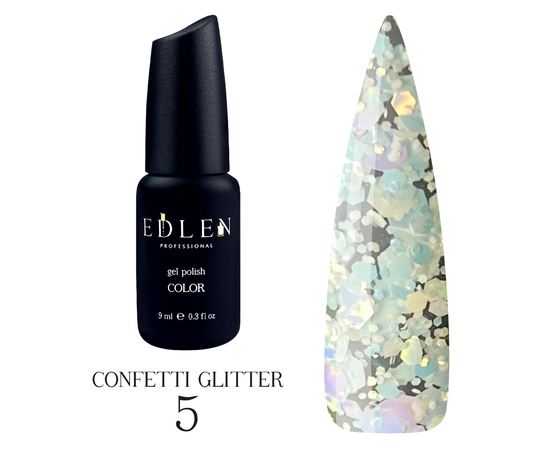 EDLEN Gel Polish Confetti Glitter #05, гель-лак, 9 ml #1