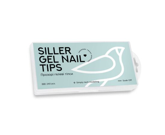 SILLER Gel Nail Tips, прозорі гелеві тіпси, форма "ОВАЛ" 240 штук #1