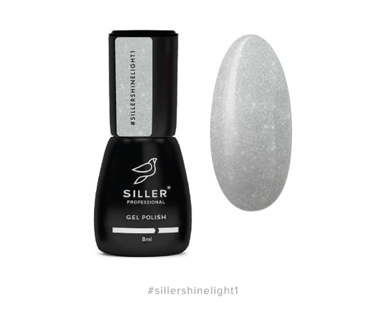 Siller Gel Polish Shine Light #1, світловідбиваючий гель-лак, 8 ml, сріблястий #1