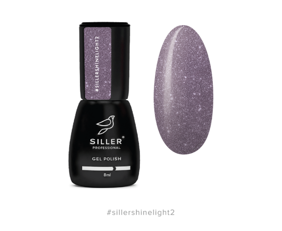 Siller Gel Polish Shine Light #2, світловідбиваючий гель-лак, 8 ml, припилений фіолетовий #1