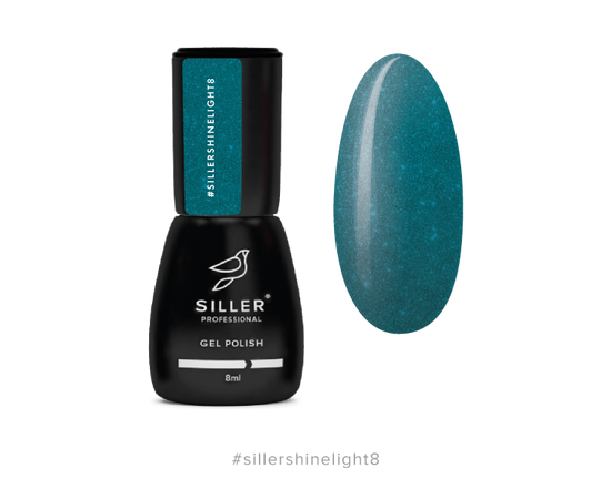 Siller Gel Polish Shine Light №8, бірюзовий, 8 ml, світловідбиваючий гель-лак #1