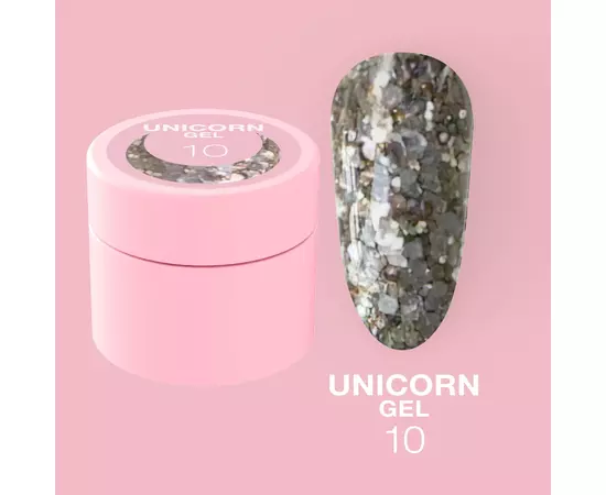 LUNA Unicorn Gel #10, гель для дизайну з блискітками, 5 ml #1