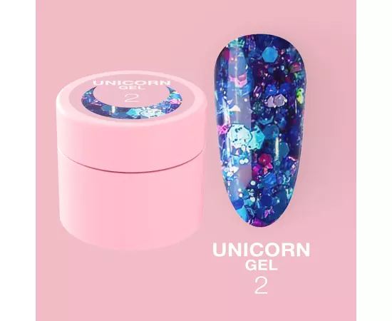 LUNA Unicorn Gel #2, гель для дизайну з блискітками, 5 ml #1
