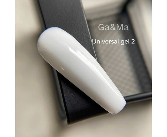 GaMa Universal gel #2, Milky, гель без опилу, молочний щільний, рідкий, 15 ml #1