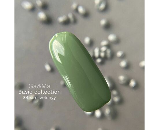GaMa Gel polish #34 OLIVE, сіро-зелений, 10 ml, гель-лак #2