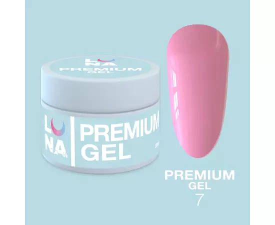 LUNA Premium Builder Gel #07 Pink, 30 ml, моделюючий гель, рожевий #1
