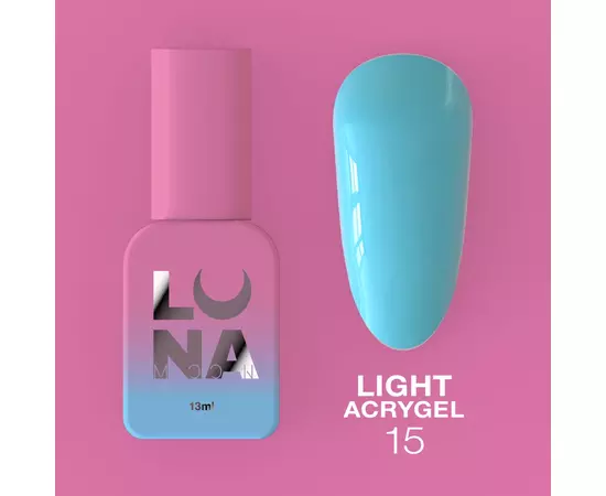 LUNA Light Acrygel #15 Light blue, 13 ml, рідкий гель, блакитний #1