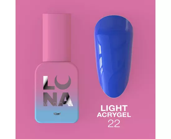 LUNA Light Acrygel #22 Neon blue, 13 ml, рідкий гель, синій неон #1