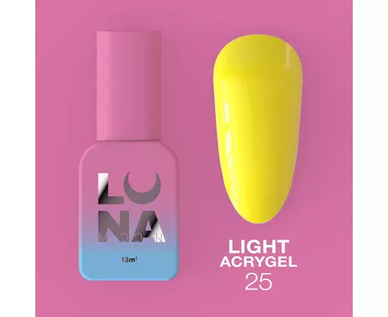 LUNA Light Acrygel #25 Neon lemon, 13 ml, рідкий гель, лимонний неон #1