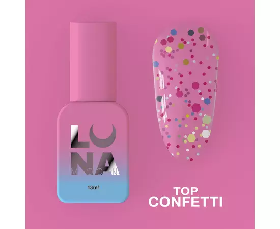 LUNA Confetti Top, топ з кольоровими шестигранниками, 13 ml #1