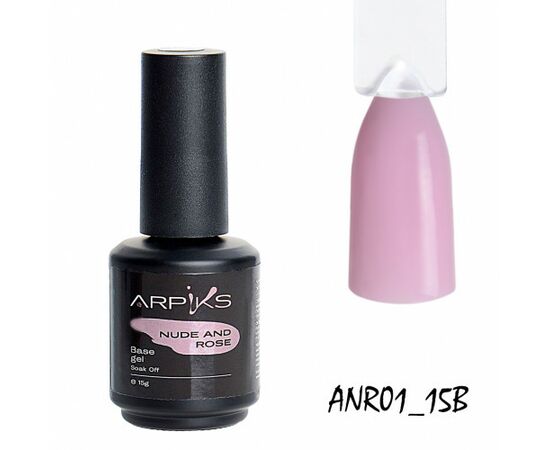NAILAPEX Камуфлююча база ARPIKS Nude and Rose #1, ніжно-рожева, 15 ml #1