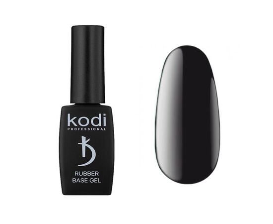 KODI Black Rubber base for gel polish, 8 ml, Каучукова базова основа для гель-лаку, чорна #1