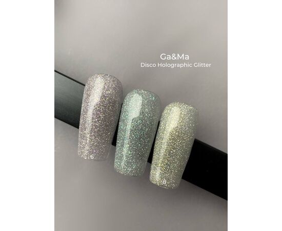GaMa Reflective Gel polish, HOLOGRAPHIC GLITTER #8, 10 ml, гель-лак світловідбиваючий #2