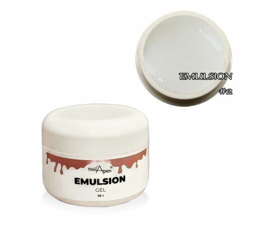 NAILAPEX Emulsion Gel #2, 30 g, Рідкий моделюючий гель, молочний з дрібним шимером #1