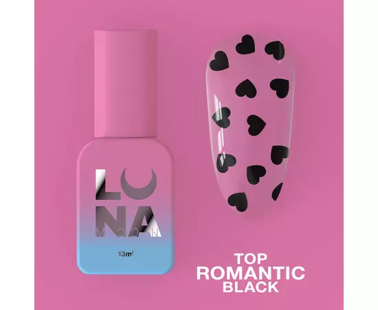 LUNA Romantic Black Top, топ з чорними сердечками, 13 ml #1