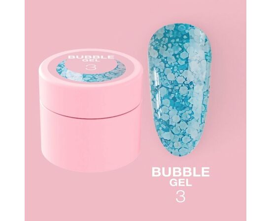 LUNA Bubble Gel #3, гель для дизайну з блискучими частинками, 5 ml #1