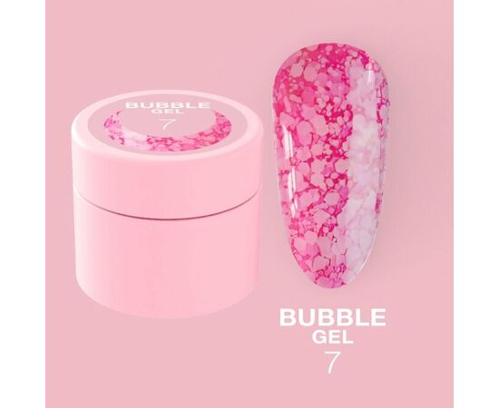 LUNA Bubble Gel #7, гель для дизайну з блискучими частинками, 5 ml #1