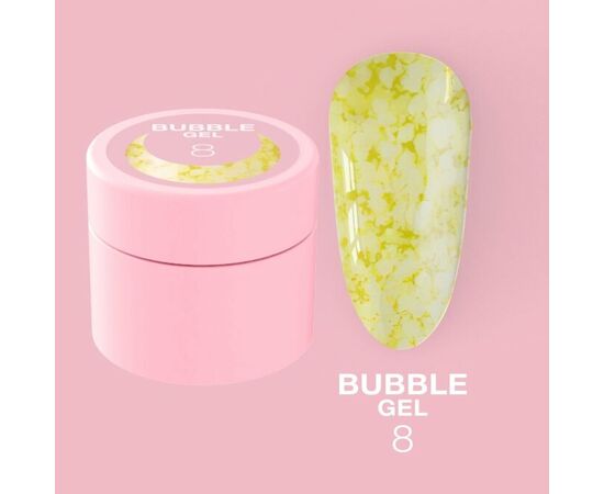 LUNA Bubble Gel #8, гель для дизайну з блискучими частинками, 5 ml #1