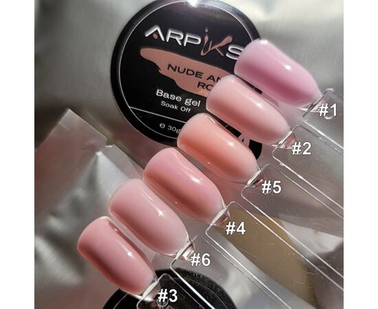 NAILAPEX Камуфлююча база ARPIKS Nude and Rose #1, ніжно-рожева, 15 ml #2