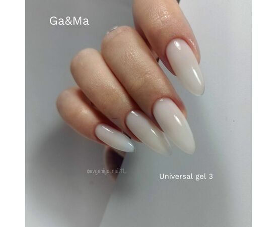 GaMa Universal gel #3, Milky, гель без опилу, молочний напівпрозорий, рідкий, 15 ml #4