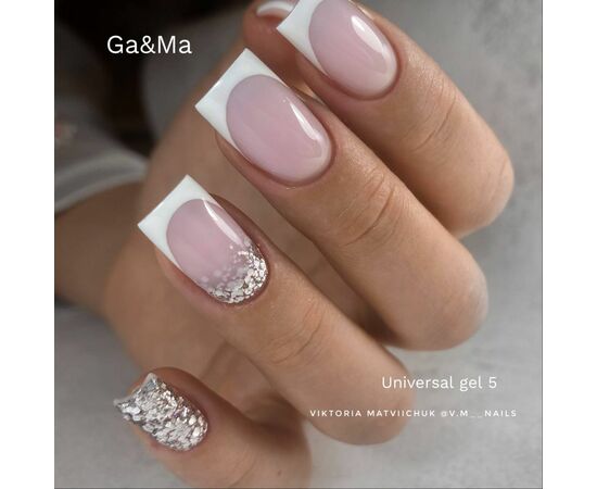 GaMa Universal gel #5, Pale Pink, гель без опилу, рідкий, 15 ml #4