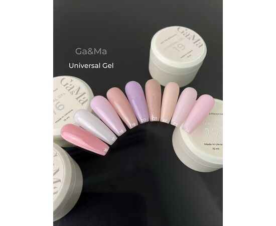 GA&MA. Universal gel 18, Shimmer, гель без опилу, рідкий, з шимером, 30 ml #4