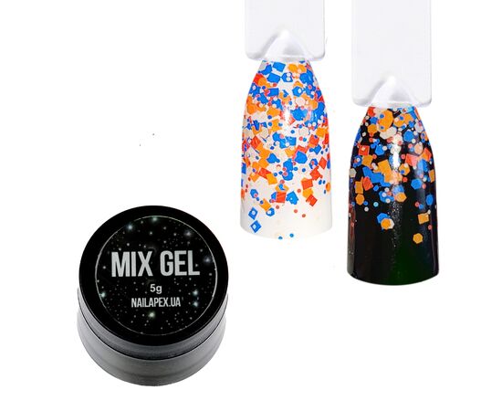 NAILAPEX Mix Gel №13, 5 g, Декор-гель, Вишиванка різнокольорова #1