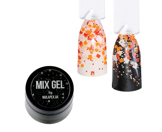 NAILAPEX Mix Gel №17, 5 g, Декор-гель, Вишиванка червоно-оранжева #1