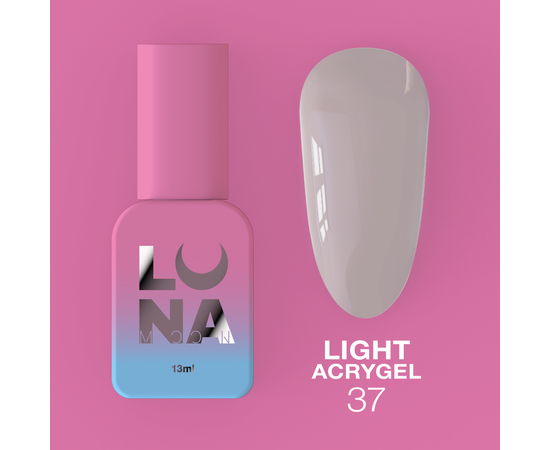 LUNA Light Acrygel #37 Lilac grey, 13 ml, рідкий гель, сірий з ліловим підтоном #1