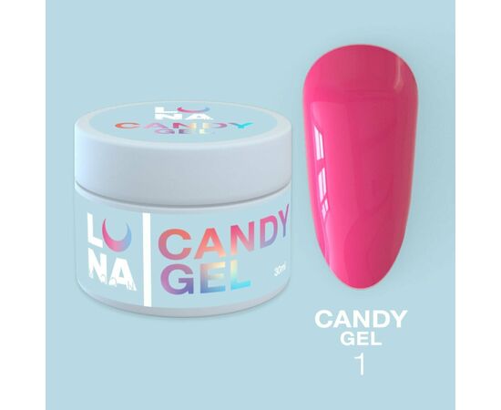 LUNA Candy Gel #1 Bright pink, 15 ml, гель моделюючий, яскравий рожевий #1