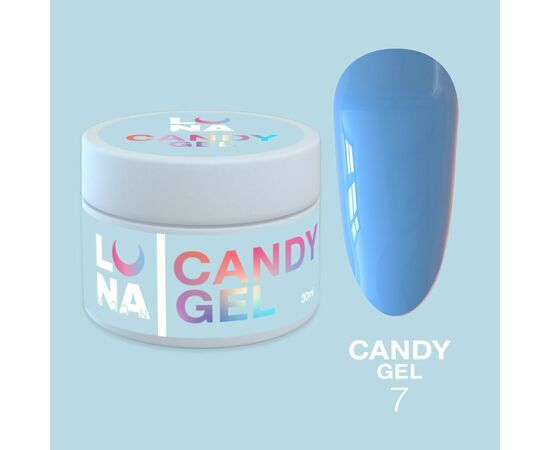 LUNA Candy Gel #7 Light blue, 15 ml, гель моделюючий, світло-блакитний #1