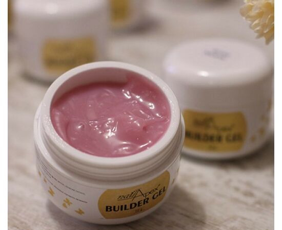 NAILAPEX Builder gel-jelly Bubble Pink, 30 g, Моделюючий гель-желе кремової текстури, приглушений яскраво-рожевий #2