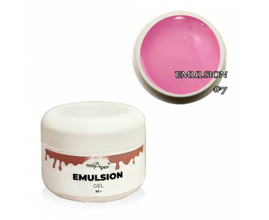 NAILAPEX Emulsion Gel #7, 30 g, Рідкий моделюючий гель, холодний рожевий #1