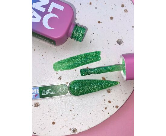 LUNA Light Acrygel #42 Green shimmer, 13 ml, світловідбиваючий рідкий гель, зелений з шимером #5