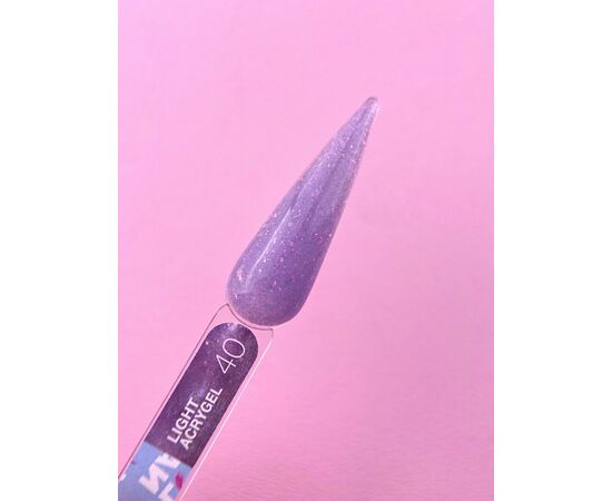 LUNA Light Acrygel #40 Lilac shimmer, 13 ml, світловідбиваючий рідкий гель, бузковий з шимером #2