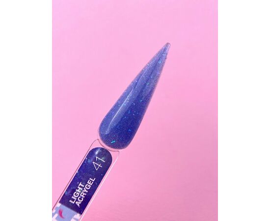LUNA Light Acrygel #41 Dark blue shimmer, 13 ml, світловідбиваючий рідкий гель, темно-синій з шимером #2