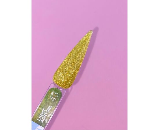 LUNA Light Acrygel #43 Gold shimmer, 13 ml, світловідбиваючий рідкий гель, золотий шимер #3