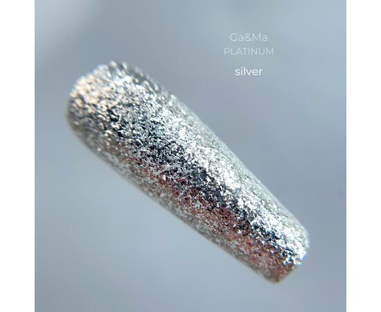 GaMa Platinum SILVER, 5 g, Гель для дизайну, рідка поталь #1