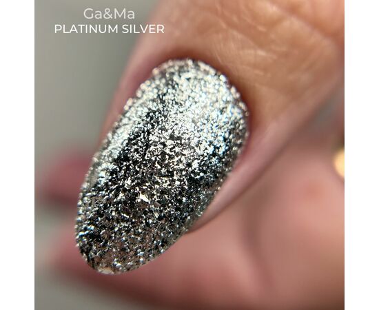 GaMa Platinum SILVER, 5 g, Гель для дизайну, рідка поталь #2