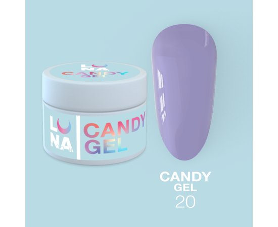 LUNA Candy Builder Gel #20 Light lilac, 15 ml, гель моделюючий, світло-бузковий #1