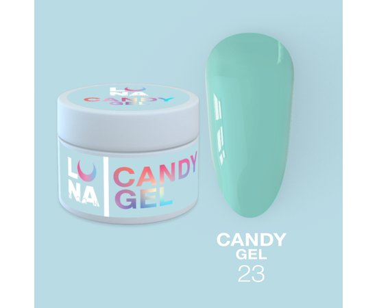 LUNA Candy Builder Gel #23 Light turquoise, 15 ml, гель моделюючий, світло-бірюзовий #1
