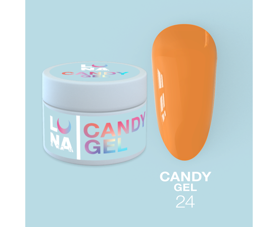 LUNA Candy Builder Gel #24 Bright orange, 15 ml, гель моделюючий, яскраво-помаранчевий #1
