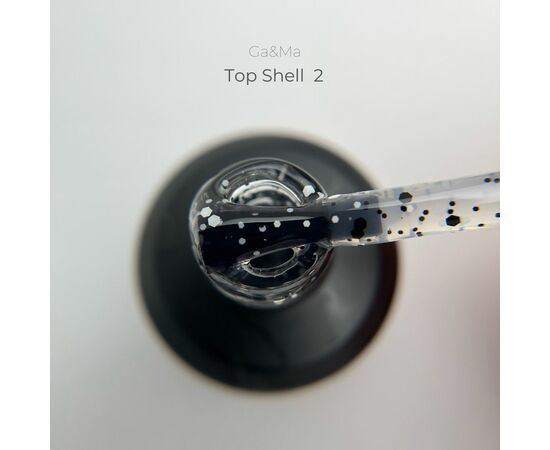 GaMa Shell Top #002, 15 ml, топ з чорними та білими шестигранниками #5
