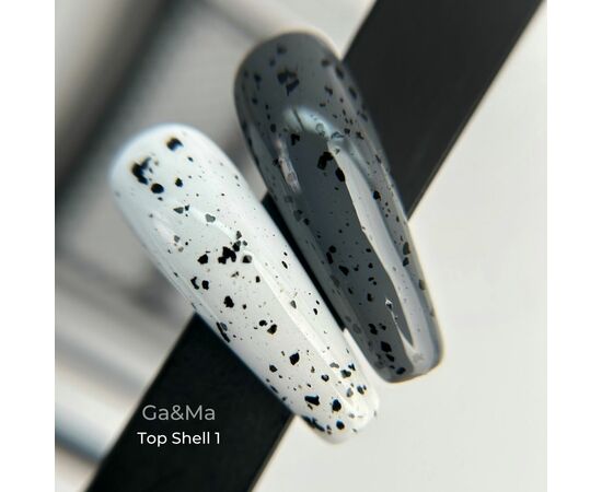 GaMa Shell Top #001, 15 ml, топ з чорними пластівцями #1